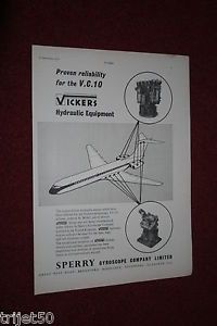 All kinds of faous brand Bearings and block Advert Airliner Sperry Pumps Vickers VC10 1959