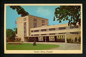 Original famous Timken Ohio OH Vintage postcard Canton, Mercy Hospital Curt Teich