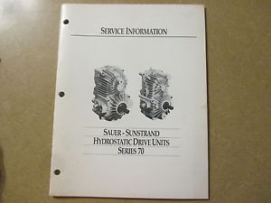 Sauer High quality mechanical spare parts Sunstrand 70 series BDU 10 21 BDP 10L Hydrostatic Pump repair manual